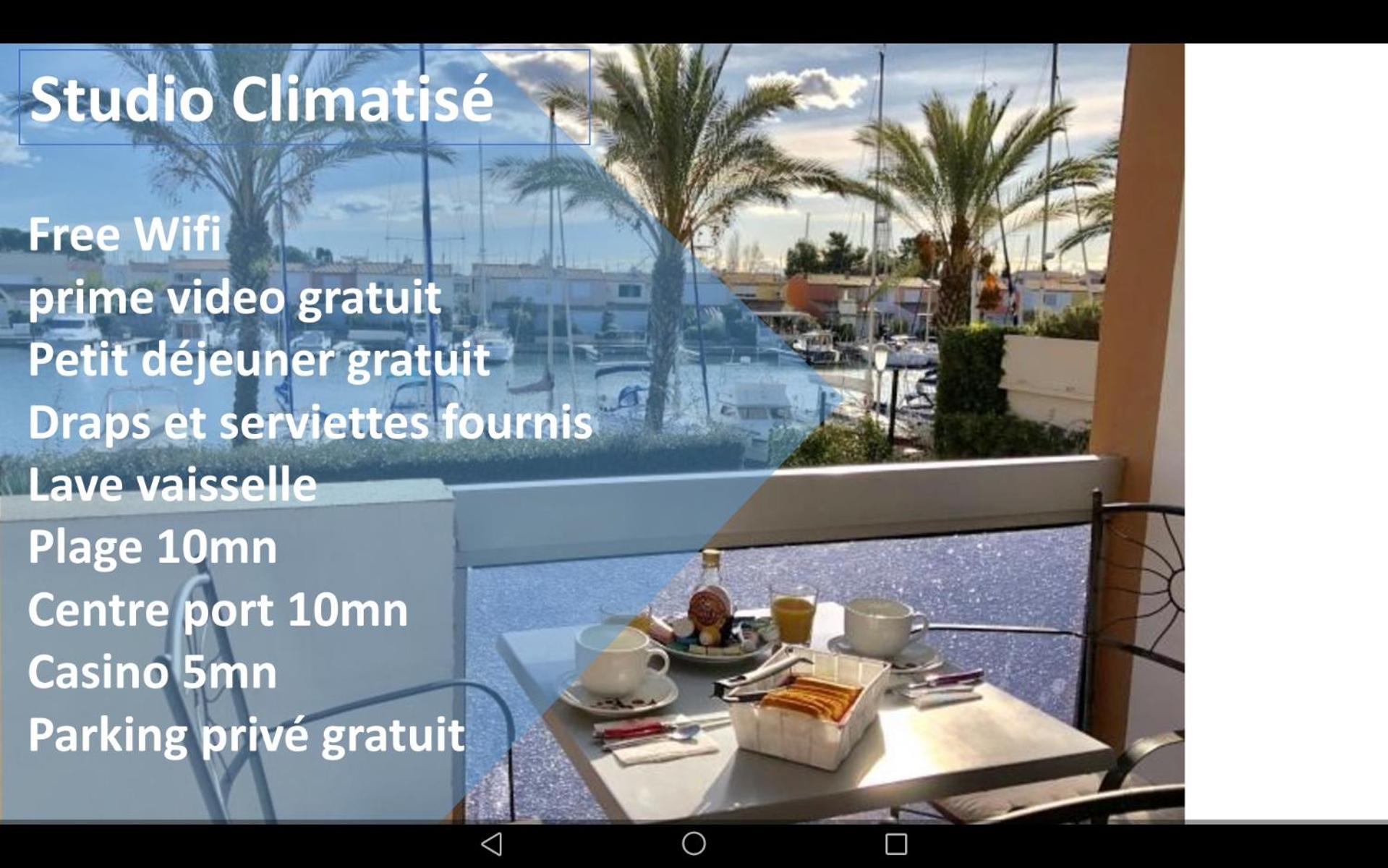 Cap Capistol Studio Le Cap D'Agde Vue Port Exteriör bild